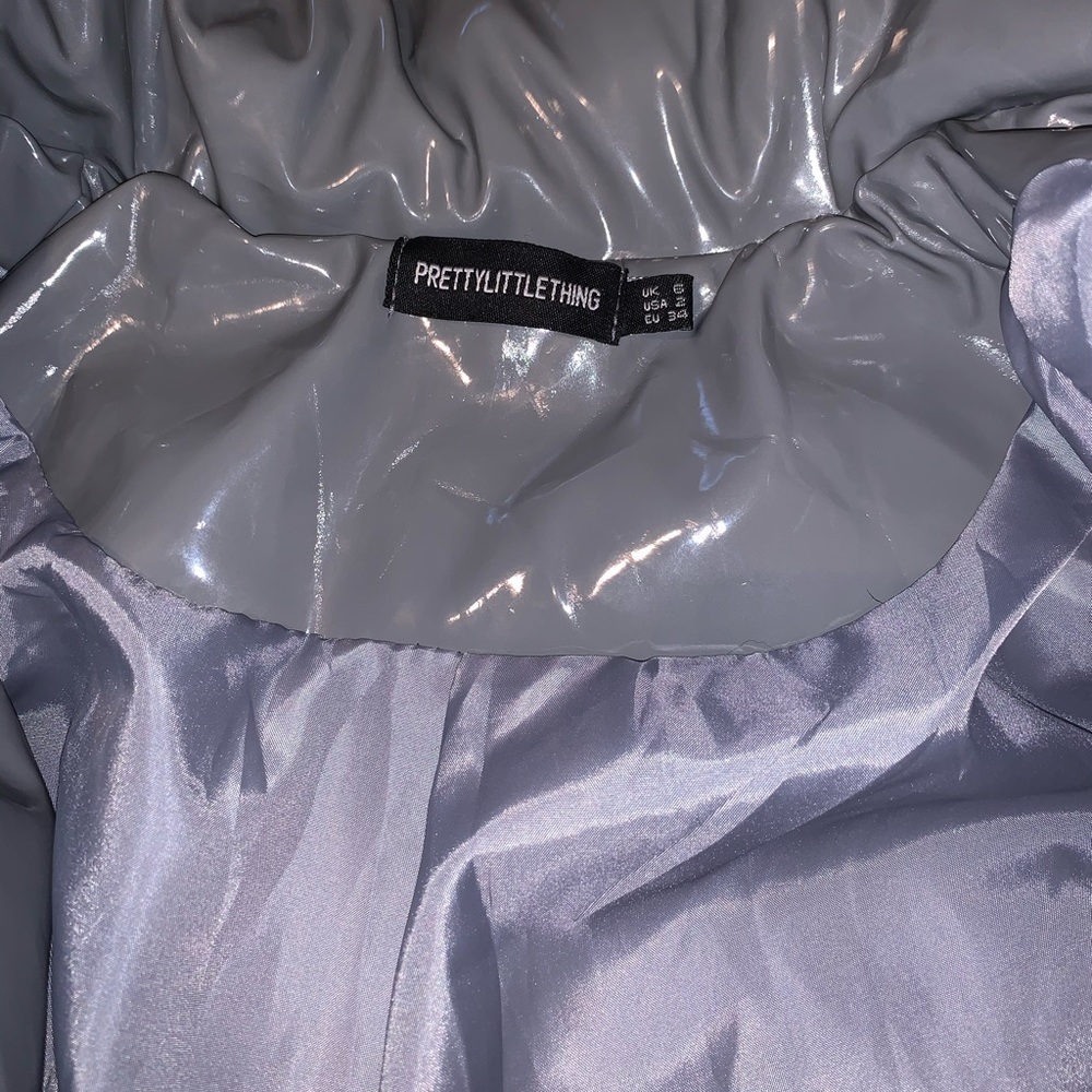 Grey crop bubble coat